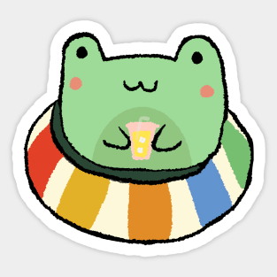 Frog in a floaty Sticker